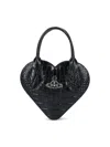 Vivienne Westwood Heart Crossbody Leather Black In Black