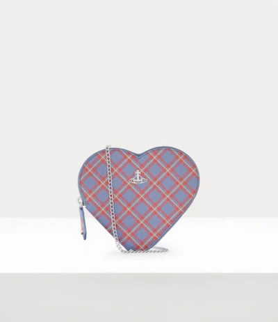 Vivienne Westwood Heart Crossbody Bag Polyurethane / Polyester / Cotton Blue-orange-tartan
