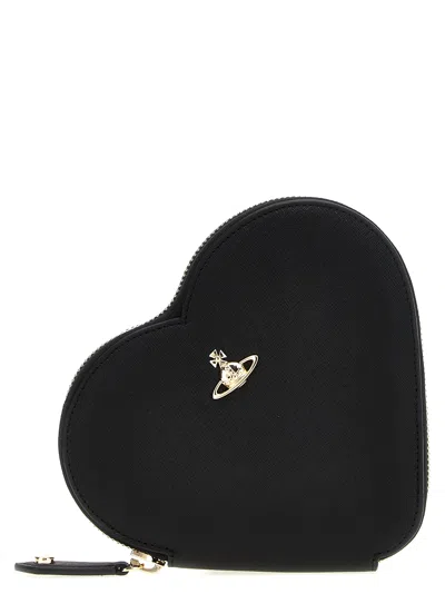 Vivienne Westwood Heart Crossbody Bags In Black