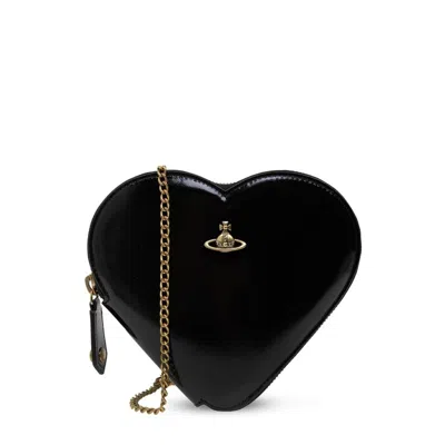 Vivienne Westwood Heart Crossbody In Black 3d Orb