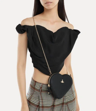 Vivienne Westwood Heart Crossbody In Black