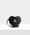 Vivienne Westwood Heart Crossbody Pu Leather Black In Black