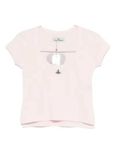 Vivienne Westwood Heart-detail Organic Cotton Top In Pink