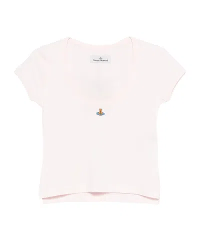 Vivienne Westwood Heart-detail Organic Cotton Top In Pink