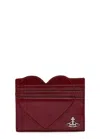 Vivienne Westwood Heart Grained Leather Card Holder In Red