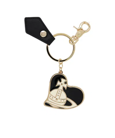 Vivienne Westwood Heart Key Ring In Black