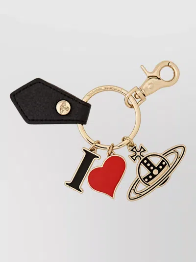 Vivienne Westwood Heart Logo Keychain In Multi