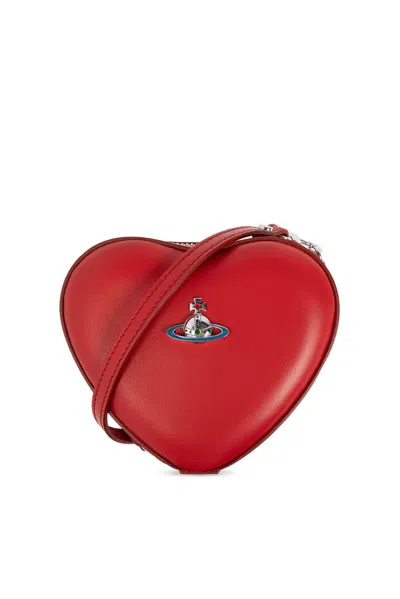 Vivienne Westwood Heart Mini Shoulder Bag In Red