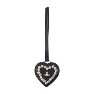 Vivienne Westwood Heart Mirror Charm Hair Clip In Black