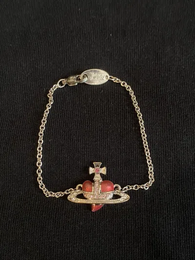 Pre-owned Vivienne Westwood Heart Orb Bracelet In Silver