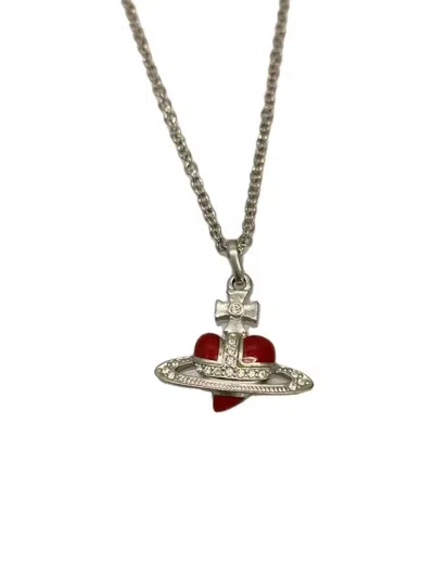 Pre-owned Vivienne Westwood Heart Orb Necklace In Silver
