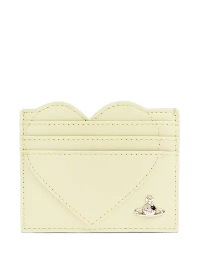Vivienne Westwood Heart Plaque Cardholder In Neutral