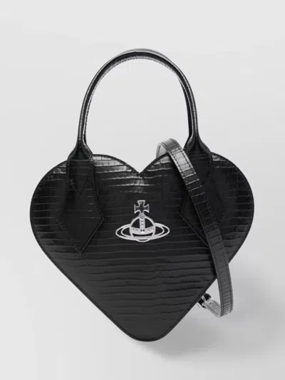 Vivienne Westwood Heart Shape Shoulder Bag With Detachable Strap In Black