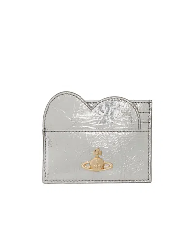 Vivienne Westwood Heart-shaped Card Bag In Gray