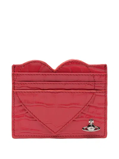 Vivienne Westwood Heart-shaped Card Holder In Red