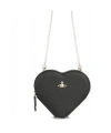 Vivienne Westwood Heart Shape Shoulder Bag With Detachable Chain-link Strap In Black