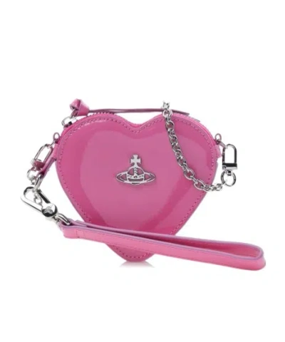 Vivienne Westwood Heart-shaped Clutch In Pink