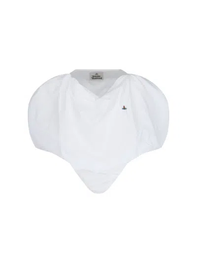 VIVIENNE WESTWOOD HEART-SHAPED CROP TOP WITH V-NECKLINE AND EMBROIDERED ORB LOGO