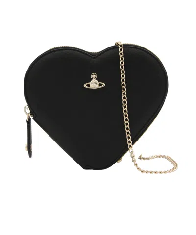 Vivienne Westwood Heart Shaped Crossbody Bag In Black