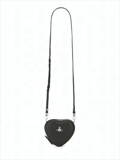 Vivienne Westwood Heart-shaped Crossbody Bag In Smooth Lambskin Leather In White