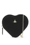 Vivienne Westwood Heart Mini Faux Leather Crossbody Bag In Black
