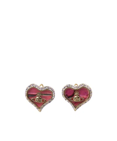 Vivienne Westwood Heart-shaped Earrings In Multi