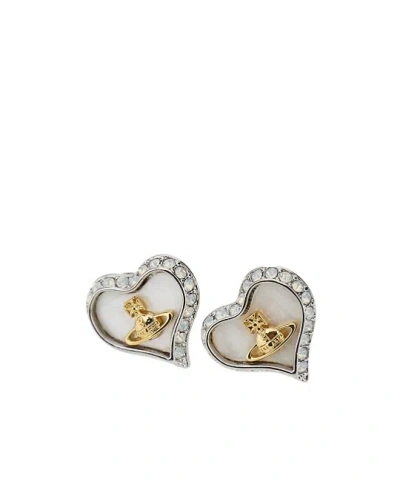 Vivienne Westwood Heart-shaped Earrings In Silver