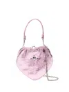 Vivienne Westwood Heart-shaped Metallic Clutch Bag In Pink