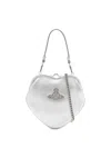 Vivienne Westwood Heart-shaped Orb Shoulder Bag In Silver