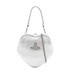 Vivienne Westwood Heart-shaped Orb Shoulder Bag In Silver