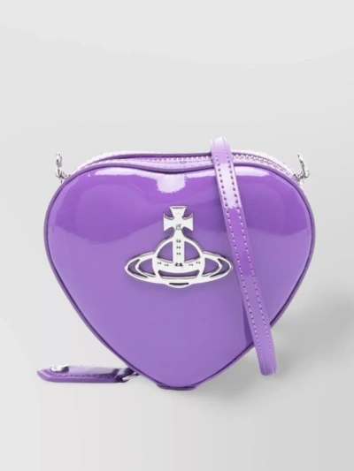 Vivienne Westwood Heart-shaped Patent Leather Shoulder Bag In Purple