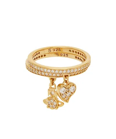 Vivienne Westwood Heart-shaped Pendant Ring In Yellow