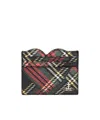 Vivienne Westwood Heart Card Holder Saffiano Printed Chelsea-tartan One Size Women In Multi