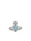 Vivienne Westwood Gemstone Heart Stud Earrings With Crystal Embellishments In Blue