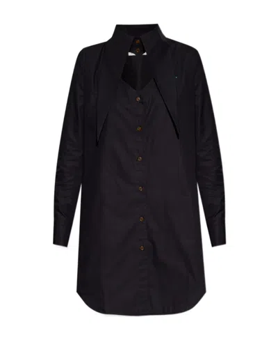 Vivienne Westwood Heart Shirt Dress In Black