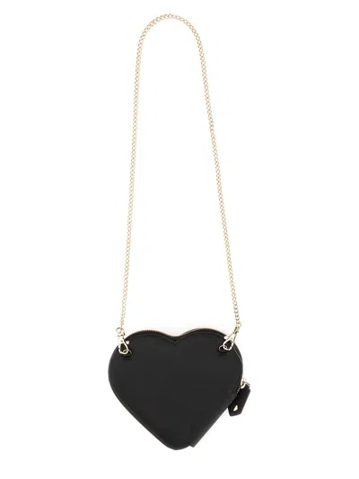 Vivienne Westwood Heart Shoulder Bag In Black