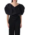 Vivienne Westwood Embroidered-logo Asymmetric Blouse In Black