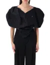 Vivienne Westwood Heart Top In Regenerative Poplin In Black