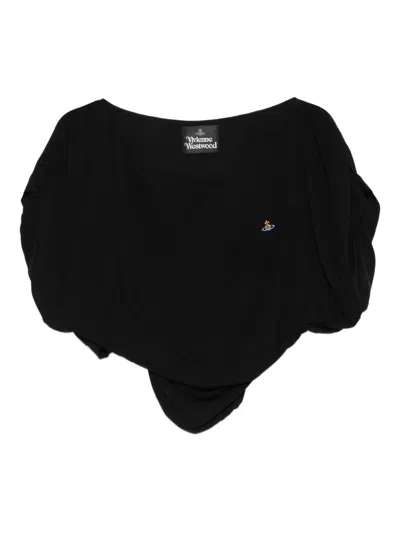 Vivienne Westwood Puffed Sleeve Black Organic Cotton Top