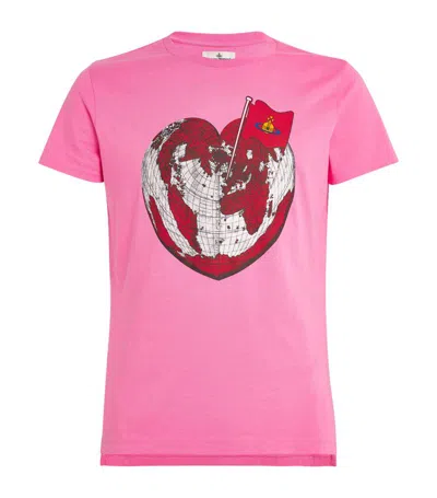 Vivienne Westwood Heart World T-shirt In Pink