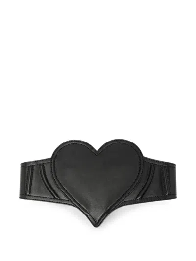 Vivienne Westwood Heart-motif Leather Belt In Black