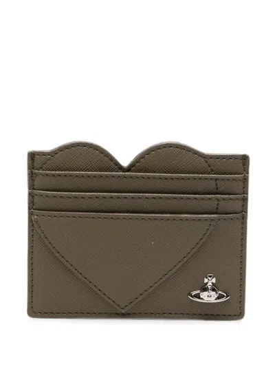 Vivienne Westwood Heart-shaped Card Holder In Gray