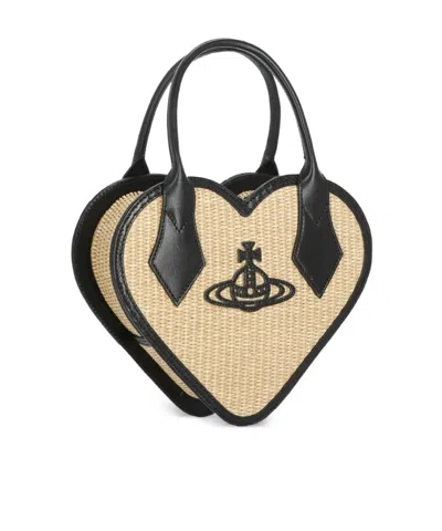 Vivienne Westwood Heart-shaped Orb Tote Bag In White