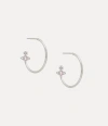 Vivienne Westwood Heather Hoop Earrings Platinum-lavender-cz Silver / Cubic Zirconia Women In Platinum-lavender-cz