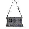 Vivienne Westwood Check Pattern Cotton Shoulder Bag In Gray