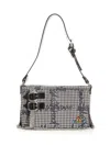 Vivienne Westwood Mens Gingham/vw Black Heather Cotton Shoulder Bag In Multicolor