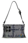 Vivienne Westwood Mens Gingham/vw Black Heather Cotton Shoulder Bag