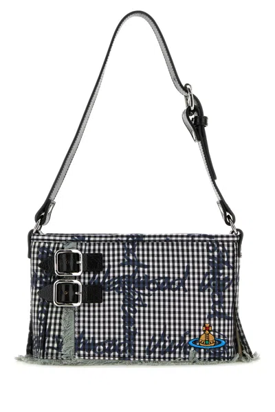 VIVIENNE WESTWOOD VIVIENNE WESTWOOD PRINTED FABRIC HEATHER SHOULDER BAG