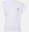 Vivienne Westwood Hebo Asymmetric Cotton Jersey T-shirt In White