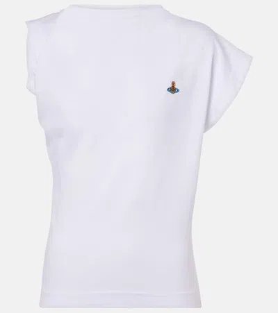 Vivienne Westwood Hebo Asymmetric Cotton Jersey T-shirt In White